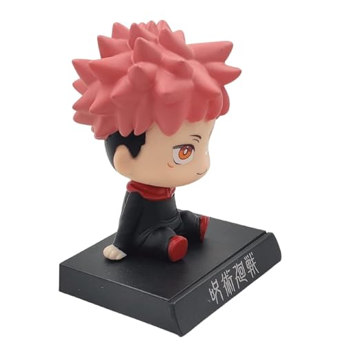 Image of Super Hero Itadori Yuji Jujutsu Kaisen Action Figure Limited Edition Bobblehead with Mobile Holder for Car Dashboard, Office Desk & Study Table