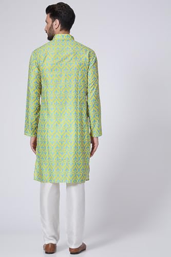 Lookmark Men's Cotton Blend Printed Long Kurta Suitable For All Indian Wedding, Occasions, And Festivals (Az-Lm-Og-Kurta 20-Xxl) Green