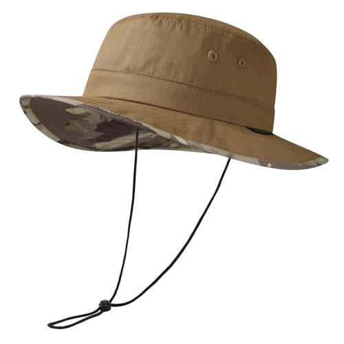 Image of UPF 50+ Foldable Sun Hat Patterned Under Brim Bucket Hats for Summer Hiking Fishing Beach Safari Men Women