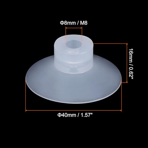 Ventouses pneumatiques en silicone 40mm uxcell x20 filetées M8