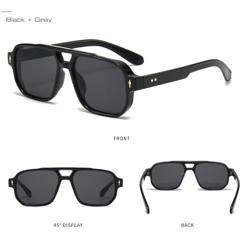 Vintage Men Sunglasses Fashion Clear Ocean Lens Eyewear Women Trending Rivets Sun Glasses UV4003