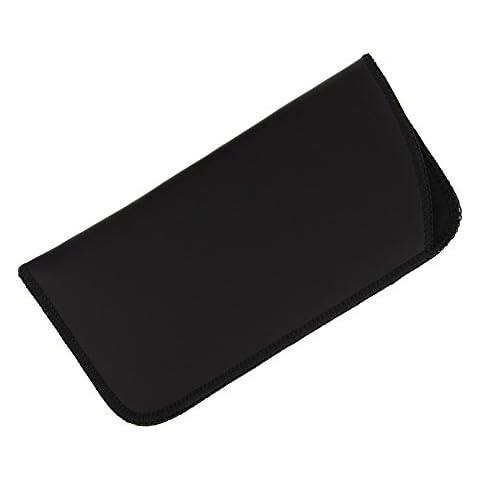 1 Pack Soft Faux Leather Slip In Eyeglass Case, Fits Medium to Large Frames, Black Cover