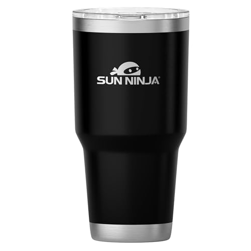 Image of SUN NINJA 30oz Tumbler, Stainless Steel Vacuum Insulated Cup, Black