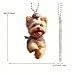 Yorkshire Terrier Hunde-Anhänger, vielseitiger Charm, niedlicher Welpe, Schlüsselanhänger für Auto-Dekoration, Rucksäcke, Partys und Spiegel, festlich, flacher Sammler für Mini-Frauen, Muscheln,