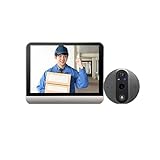 VEKELETE Mirilla de Puerta con WiFi de 3 MP y cámara, Timbre con batería, videoportero Inteligente con detección de Movimiento y...