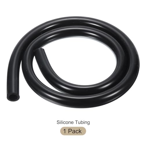 Image of 3.3ft 1 /2 inch ID x 3 /4 inch OD Silicone Tubing Black Industrial Plastic Tubing Pure Silicone Hoses for Pump Siphoning Draining Irrigation Brewing