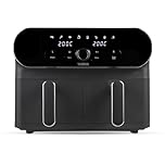 Tower T17138 Vortx Elite 10.4L Dual Basket Air Fryer with Sync Finish, 1700W, Graphite with Chrome Accents