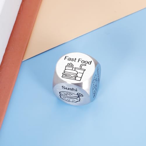 Stocking Stuffers Gifts for Women Men Funny Gag Gifts for Boyfriend Girlfriend Food Decider 11th Anniversary Steel Gifts for Husband Wife Birthday Wedding Christmas Dice Gift Exchange Game - Image 3