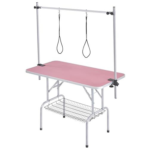 Yaheetech Table de Toilettage Réglable pour Animaux