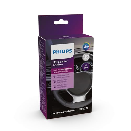 PHILIPS CANBUS Adapter LED (HB3/HB4/HIR2), 3in1 L&ouml;sung, 2er Set, Schwarz