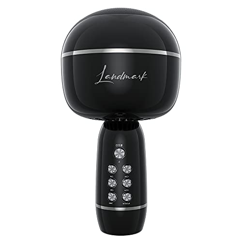 Image of LANDMARK LM BT1087 Chorus Handheld Wireless Singing Mic Multi-Function Bluetooth Karaoke Mic with Microphone Speaker, 6Hrs Playtime, Supports Micro Pin, TF Card & USB for All Smart Phones - Black