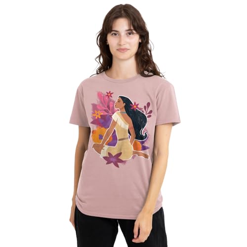 Disney Pocahontas Flowers T-Shirt Femme, Rose, S