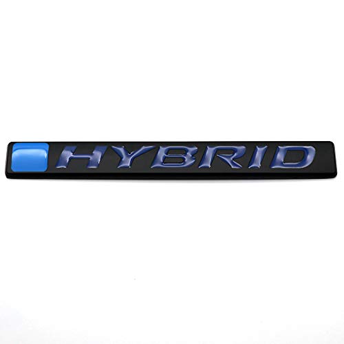 Image of 2Pc Hybrid Emblem 3D Metal Badge Door Rear Tailgate Decal Sticker Nameplate Logo Fits Universal car Truck (Black Blue)