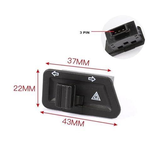 Image of Cloudzy Universal Parking Hazard Switch With Indicator Switch Motorcycle Warning Light Switch (1)