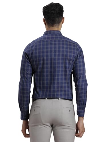 Image of Turtle Men 100% Cotton Slim Fit Blue Formal Shirt