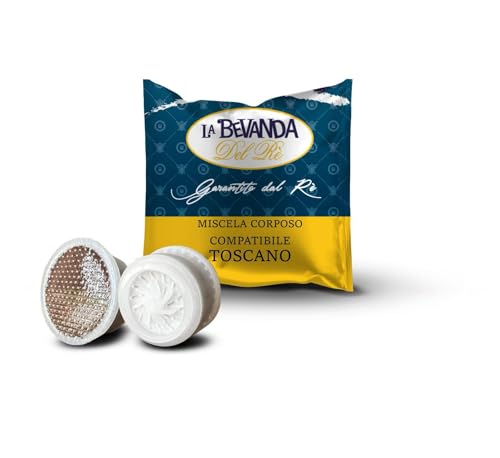 La Bevanda Del Re - 100 Capsule Caffe Toscano, Compatibili Con Le Macchine Toscano, Miscela CORPOSO, Gusto Forte e Robusto, Capsula da 7G, 700G