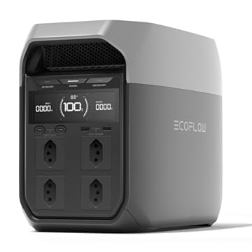 EF ECOFLOW DELTA 3 Estação de Energia Portátil, Bateria LiFePO4 de 1024 Wh, 43 Min Carga Completa, Saída CA de 1800 W, Gerador Solar para backup de energia residencial, RVs (Tomada BR 120V).