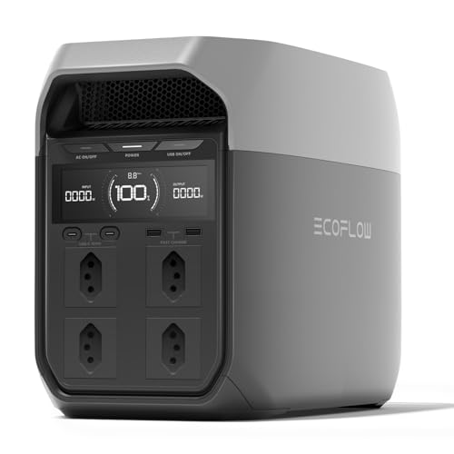 EF ECOFLOW DELTA 3 Estação de Energia Portátil, Bateria LiFePO4 de 1024 Wh, 43 Min Carga Completa, Saída CA de 1800 W, Gerador Solar para backup de energia residencial, RVs (Tomada BR 120V).