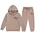 Bwaydeg Boys Girls Sweatsuit 2 Pieces Fashion Cartoon Love Heart Print Pullover Hoodie & Sweatpants for Kids 2-13 Years