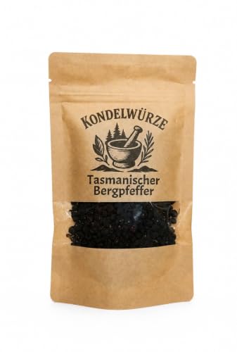 Tasmanischer Bergpfeffer – Tasmanische Pfefferkörner, exklusiver Gourmet-Pfeffer mit Schärfe und...