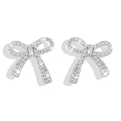 A2:silver bow stud earrings