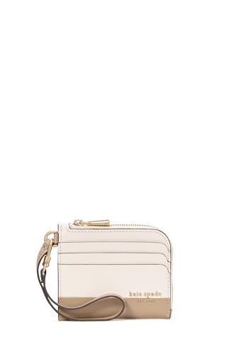 kate spade new york Devin Colorblocked Saffiano Leather Coin Card Case Wristlet Timeless Taupe Multi