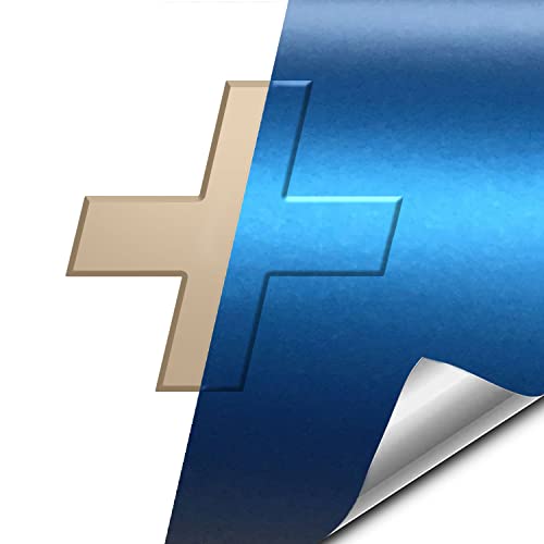 VViViD Auto Emblem Vinyl Wrap, Matte Blue Metallic, Compatible with Chevy Bowtie Logo 11.8 Inches x 4 Inches Sheets (x2)