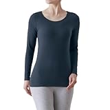 [ベルメゾン] インナーシャツ レディース 綿混 長袖 あったかインナー ホットコット ナイトネイビー LL