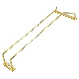 Dianoo 35.5cm ゴールドワイングラスラック キャビネット下ワイングラスホルダー 脚付きグラスラック キッチンバー用吊り下げ脚付き 1列