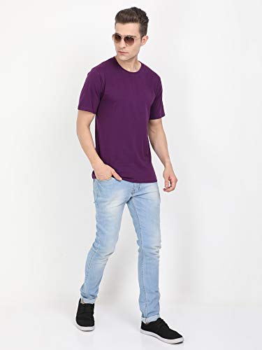 Image of FLEXIMAA Men's Cotton Round Neck Plain Half Sleeve T-Shirt