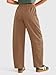 NIMIN Women Wide Leg Barrel Pants Elastic High Waisted Casual Palazzo Drawstring Pull On Lounge Pant Baggy 2025 Fashion Outfits with Pockets Brown