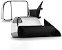 Acanii - Telescoping Power+Heat+LED+Puddle/Signal Towing FlipUp Chrome Mirrors Passenger+Driver For 2009-2012 Dodge RAM