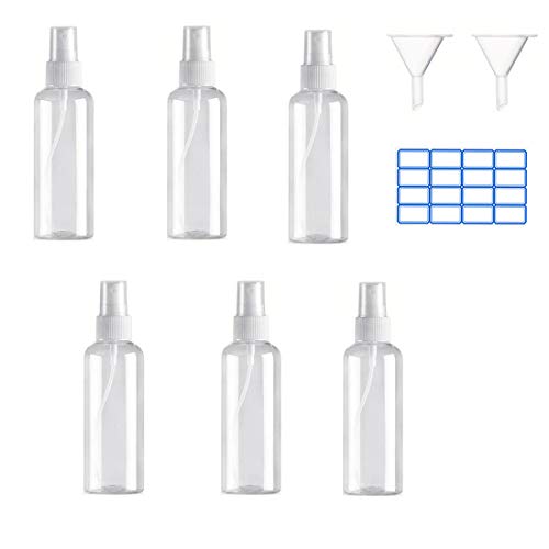 Preisvergleich Produktbild Iindes 6PCS Sprühflasche Transparente Leer Feinen Nebel Sprühflasche Reise Zerstäuber Flaschen 50ml