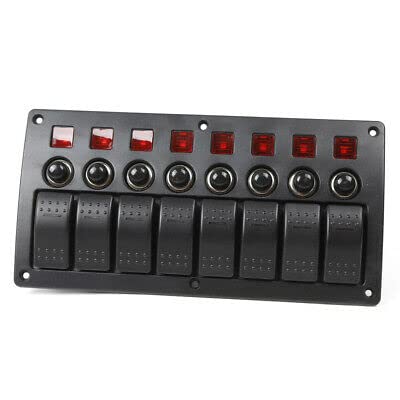 Pannello di commutazione a LED a 8 marce, 12 V/24 V, interruttore a levetta, pannello di commutazione impermeabile ON-Off