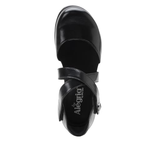 Alegria Womens Savina Leather Wedge - Stylish and Versatile Mary Jane for Endless Support - Enhanced Arch Slip Resistant Platform Ankle Cross Strap Heel for Professionals4
