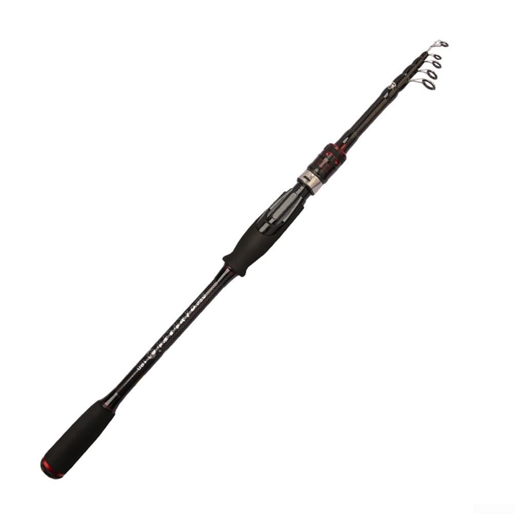 Caña de pescar telescópica de fibra de carbono elástica, ligera y portátil, ideal para pesca Luya Perch