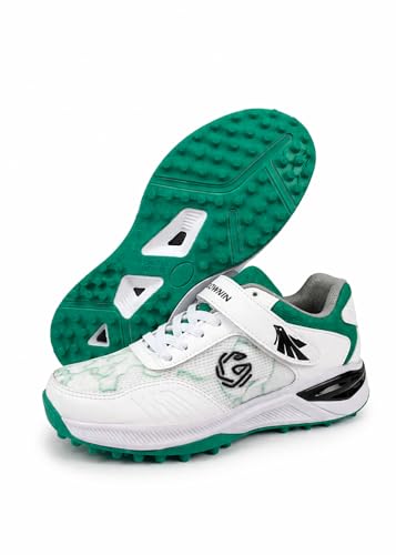 Image of GOWIN Hawk Cricket Shoes for Men | PVC+TPU Upper with Velcro Strap | EVA & Rubber Sole | Lightweight & Comfortable | Turf & Hard Ground | Training & Tournament Sports Shoes