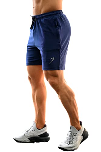 Image of Athletic Slim Fit Training and Gym Shorts for Men with Zipper Pockets