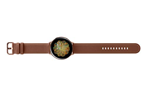 Image of Samsung Galaxy Watch Active 2 (Bluetooth, 44 mm) - Gold, Steel Dial, Leather Straps