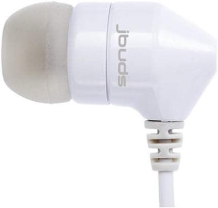 JBuds J2 Premium Hi-Fi Noise-Isolating Earbuds Style Headphones (White/Gray)