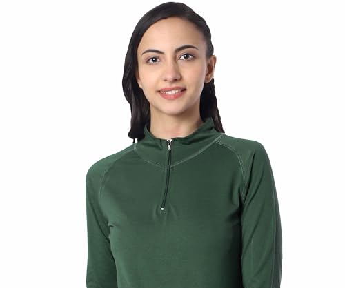 Image of London Hills Women's Cotton Regular Fit Tshirt Full Sleeve Zipper Tshirt T-Shirt Full Sleeves