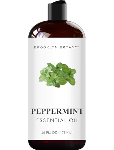 Brooklyn Botany Peppermint Essential Oil - Huge 16 Fl Oz - for Candle Making Soap Making Diffusers and Aromatherapy