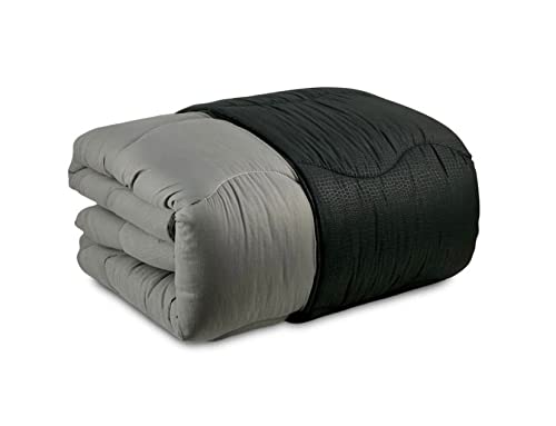 Piumone per Letto Singolo in Microfibra, Imbottitura in Poliestere, Trapunta 170x260 cm, per Bambino e Bambina (Nero)