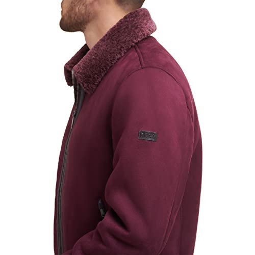 Image of DKNY Men's Faux Shearling Bomber Jacket With Faux Fur Collar