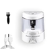 Electric Pencil Sharpener, Battery (Not Included) USB Powered, Portable for NO.2 Pencils, Automatic and Durable with 3 Sharpness Options - Classroom, Home, Office White