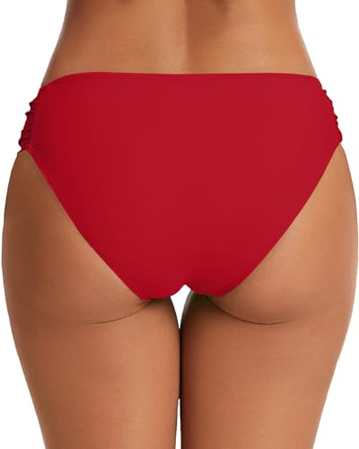 Image of Women's Bathing Suit Bottoms Full Coverage Ruched Bikini Tankini Bottom Swimsuit Brief
