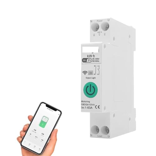 Disjoncteur intelligent Wi-Fi 1-63A rail DIN avec compteur énergie intégré