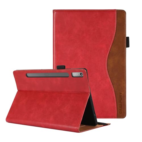 CASAFUNY Case for Lenovo Tab P11 Pro 11.2" Tablet, Shockproof Protective Cover with Stand & Card Slots - Red