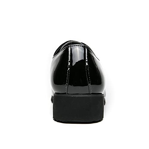 Dress Oxford Shoes for Men Lace Up Brogue Pointed Toe Faux Leather Derby Shoes Block Heel Non Slip Rubber Sole Slip Resistant Wedding(Black,10 M US)3