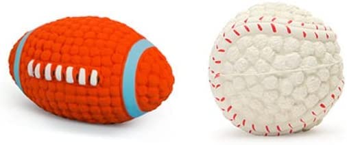 Woofy Non Toxic Natural Latex Rubber Dog Rugby Ball and Baseball - Soft, Bouncy & Durable for All Breed Dogs and Puppies - Set of 2 (B0BNLJ1SDM) Amazon Price History, Amazon Price Tracker